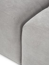 Modulaire bank Lena (3-zits), Bekleding: geweven stof (88% polyest, Frame: grenenhout, multiplex, ha, Poten: kunststof, Geweven stof zilvergrijs, B 209 x D 106 cm