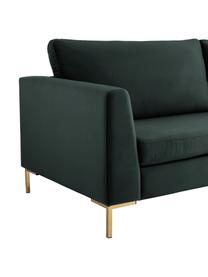 Sofa z aksamitu z metalowymi nogami Luna (3-osobowa), Tapicerka: aksamit (poliester) Dzięk, Nogi: metal galwanizowany, Ciemnozielony aksamit, S 230 x G 95 cm