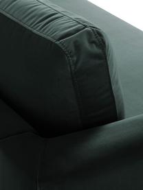 Sofa z aksamitu z metalowymi nogami Luna (3-osobowa), Tapicerka: aksamit (poliester) Dzięk, Nogi: metal galwanizowany, Ciemnozielony aksamit, S 230 x G 95 cm