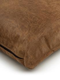 Coussin canapé 60x60 en cuir recyclé brun Lennon, Brun, larg. 60 x long. 60 cm