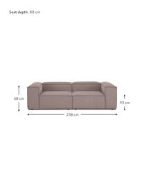 Sofa modułowa ze sztruksu Lennon (3-osobowa), Tapicerka: sztruks (92% poliester, 8, Stelaż: lite drewno, sklejka, Nogi: tworzywo sztuczne, Brązowy sztruks, S 238 x G 119 cm