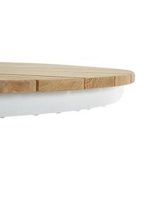 Okrągły stół ogrodowy z blatem z drewna tekowego Hard & Ellen, różne rozmiary, Blat: drewno tekowe, piaskowane, Biały, drewno tekowe, Ø 110 x W 73 cm