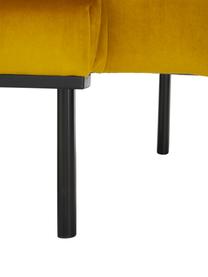 Samt-Sofa Retro (4-Sitzer) mit Metall-Füßen, Bezug: Polyestersamt 86.000 Sche, Korpus: Mitteldichte Holzfaserpla, Füße: Metall, pulverbeschichtet, Samt Ockergelb, B 245 x T 83 cm