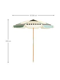 Ronde parasol Amalfi, Ø 230 cm, Bekleding: 50% polyester, 50% katoen, Meerkleurig, Ø 230 x H 220 cm