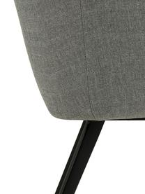 Sedia stile nordico con braccioli Nora, Rivestimento: 100% poliestere Il rivest, Gambe: metallo rivestito, Grigio chiaro, nero, Larg. 58 x Prof. 58 cm