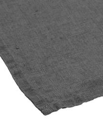 Serviettes de table en lin Ruta, 6 pièces, Gris, larg. 43 x long. 43 cm