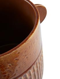 Cache-pot artisanal céramique Ernie, Céramique, émail, Brun, Ø 21 x haut. 22 cm