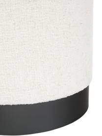 Bouclé-Hocker Orchid, Bezug: Bouclé (70% Polyester, 20, Rahmen: Sperrholz, Sockel: Metall, pulverbeschichtet, Bouclé Cremeweiß, Schwarz, Ø 38 x H 38 cm