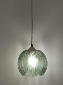 Lámpara de techo pequeña Luisa, Pantalla: vidrio, Anclaje: metal pintado, Cable: plástico, Verde, Ø 22 x Al 20 cm