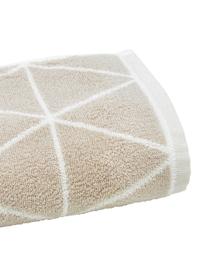 Dubbelzijdige handdoek Elina met grafisch patroon, 2 stuks, Beige, crèmewit, Handdoek, B 50 x L 100 cm, 2 stuks