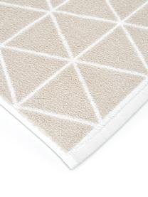Dubbelzijdige handdoek Elina met grafisch patroon, 2 stuks, Beige, crèmewit, Handdoek, B 50 x L 100 cm, 2 stuks