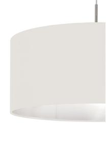 Lámpara de techo Parry, Anclaje: metal niquelado, Pantalla: tela, Cable: plástico, Plateado, blanco, Ø 53 x Al 25 cm