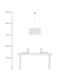 Hanglamp Parry, Baldakijn: vernikkeld metaal, Fitting: vernikkeld metaal, Lampenkap: textiel, Wit, Ø 53  x H 25 cm
