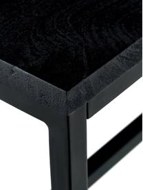 Sitzbank Raw aus massivem Mangoholz, Sitzfläche: Massives Mangoholz, gebür, Gestell: Metall, pulverbeschichtet, Schwarz, B 170 x H 47 cm