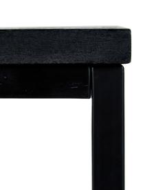 Sitzbank Raw aus massivem Mangoholz, Sitzfläche: Massives Mangoholz, gebür, Gestell: Metall, pulverbeschichtet, Schwarz, B 170 x H 47 cm