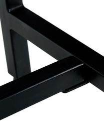 Bank Raw van massief mangohout, Frame: metaal, gepoedercoat, Tafelblad: zwart gelakt mangohout. Frame: mat zwart, B 170 x H 47 cm
