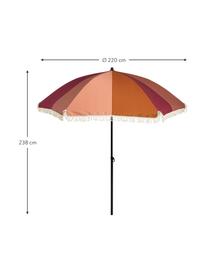 Parasol ogrodowy z frędzlami Streiff, Stelaż: aluminium powlekane, Blady różowy, brązowy, pomarańczowy, Ø 220 x W 238 cm