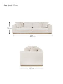 Sofa Vienna (4-Sitzer), Bezug: 100 % Polyester Der strap, Webstoff Beige, B 284 x T 102 cm