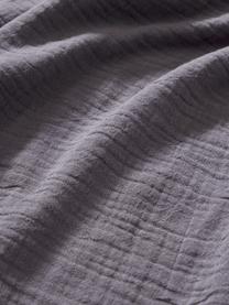 Poszewka na poduszkę z muślinu bawełnianego Odile, Ciemny szary, S 40 x D 80 cm