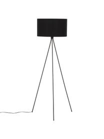 Lámpara de pie trípode Cella, Pantalla: mezcla de algodón, Cable: plástico, Negro, Ø 45 x Al 147 cm