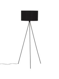 Stojacia tripod lampa s textilným tienidlom Cella, Čierna, Ø 45 x V 147 cm