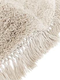 Flauschiger runder Hochflor-Teppich Dreamy mit Fransen, Flor: 100 % Polyester, Beige, Ø 120 cm (Größe S)