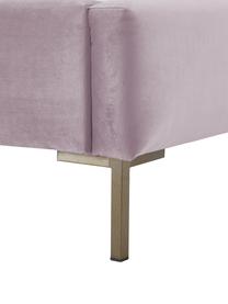 Samt-Polsterbett Dusk, Bezug: Polyestersamt Der hochwer, Korpus: Massives Kiefernholz, FSC, Füße: Metall, pulverbeschichtet, Samt Mauve, B 140 x L 200 cm