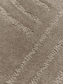 Alfombra artesanal de lana Mason, Parte superior: 100% lana, Reverso: 100% algodón Las alfombra, Gris pardo, An 80 x L 150 cm (Tamaño XS)