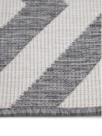 In- & outdoor vloerkleed Palma met zigzag patroon, dubbelzijdig, 100% polypropyleen, Grijs, crèmekleurig, B 160 x L 230 cm (maat M)