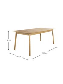Table extensible bois de frêne Glimps, Bois de frêne, larg. de 180 à 240 x prof. 90 cm