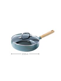 Set de cuisine avec revêtement antiadhésif Mayflower, 8 élém., Bleu ciel, bois de frêne, Lot de différentes tailles