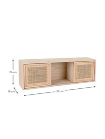 Estante de pared de madera Cayetana, Estructura: tablero de fibras de dens, Madera clara, An 81 x Al 26 cm
