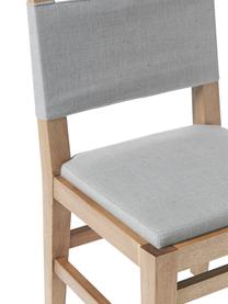 Tapicerowane krzesło z drewna Liano, Stelaż: drewno dębowe, Tapicerka: 54% poliester, 36% wiskoz, Szara tkanina, drewno dębowe, S 50 x W 80 cm