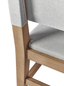 Holzstuhl Liano mit Polsterung, Gestell: Eichenholz, Webstoff Grau, Eichenholz, B 50 x H 80 cm