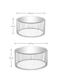 Set 2 tavolini da salotto con piano in vetro Wire, Struttura: metallo verniciato a polv, Cromato, Set in varie misure