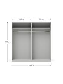 Modulaire draaideurkast Charlotte, 200 cm breed, meerdere varianten, Grijs, Basis interieur, hoogte 200 cm
