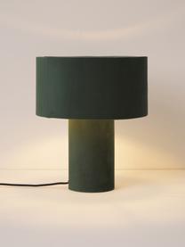 Lampa stołowa z aksamitu Ron, Ciemnozielony aksamit, Ø 30 x W 35 cm