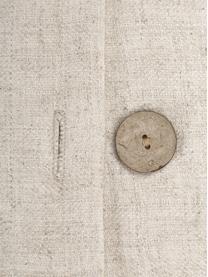 Federa arredo con bottoni in legno Blanche, 60% poliestere, 25% cotone, 15% lino, Beige, Larg. 45 x Lung. 45 cm