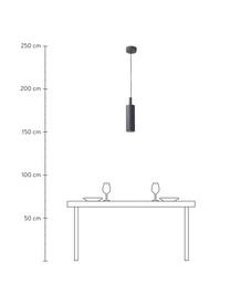LED hanglamp Jari van metaal in zwart, Lampenkap: metaal, gepoedercoat, opg, Diffuser: acryl, Zwart, Ø 10 x H 40 cm