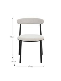 Chaises rembourrées Doggi, 2 pièces, Tissu blanc crème, larg. 47 x prof. 50 cm