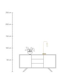 Grote tafellamp Flow van metaal, Frame: vermessingd metaal, Messingkleurig, B 18 x H 57 cm