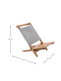 Klappbarer Liegestuhl Lauren's, Rückenlehne: 50 % Baumwolle, 50 % Poly, Gestell: Holz, Navyblau, Weiß, Braun, B 41 x H 58 cm