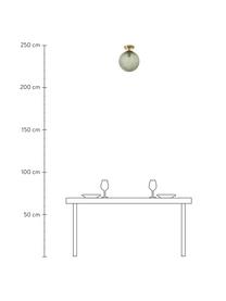 Kleine Deckenleuchte Lorna aus Glas, Lampenschirm: Glas, Baldachin: Metall, galvanisiert, Grün, Gold, Ø 25 x H 30 cm