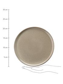 Steingut Frühstücksteller Ceylon in Grau/Grün gesprenkelt, 2 Stück, Steinzeug, Bräunlich, Grüntöne, Ø 21 cm