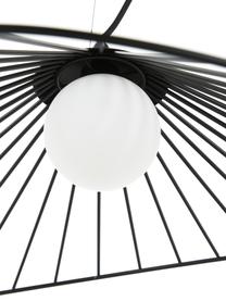 Design hanglamp Silvan in zwart, Lampenkap: glas, Baldakijn: metaal, Zwart, B 92 x H 32 cm