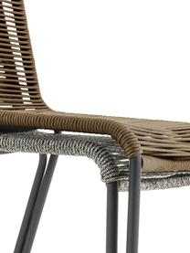 Sedia da giardino intrecciata Lambton 2 pz, Seduta: intreccio di polietilene, Struttura: metallo verniciato a polv, Nero, marrone chiaro, Larg. 49 x Prof. 59 cm