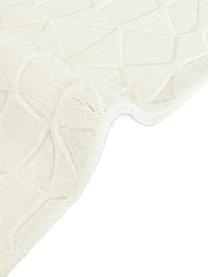 Alfombra artesanal de lana texturizada Rory, Parte superior: 100% lana, Reverso: 100% algodón El material , Blanco crema, An 80 x L 150 cm (Tamaño XS)