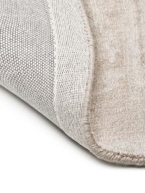 Runder Viskoseteppich Jane, handgewebt, Flor: 100 % Viskose, Beige, Ø 250 cm (Größe XL)