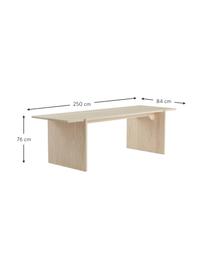 Mesa de comedor de madera de pino Tottori, 250 x 84 cm, Madera de pino, Madera de pino, An 250 x F 84 cm
