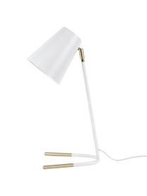 Schreibtischlampe Noble mit Gold-Dekor, Lampenschirm: Metall, beschichtet, Lampenfuß: Metall, beschichtet, Weiß, Goldfarben, 25 x 46 cm